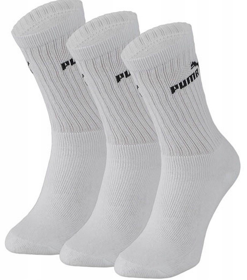 

Puma skarpety długie 3 pary 35/38 skarpetki białe