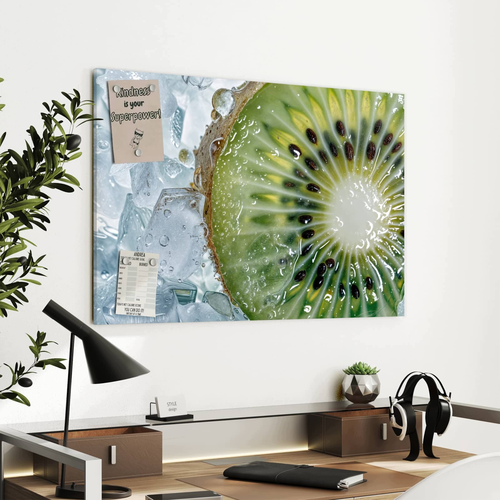 Magnetická tabule Kiwi Led 90 × 60 cm