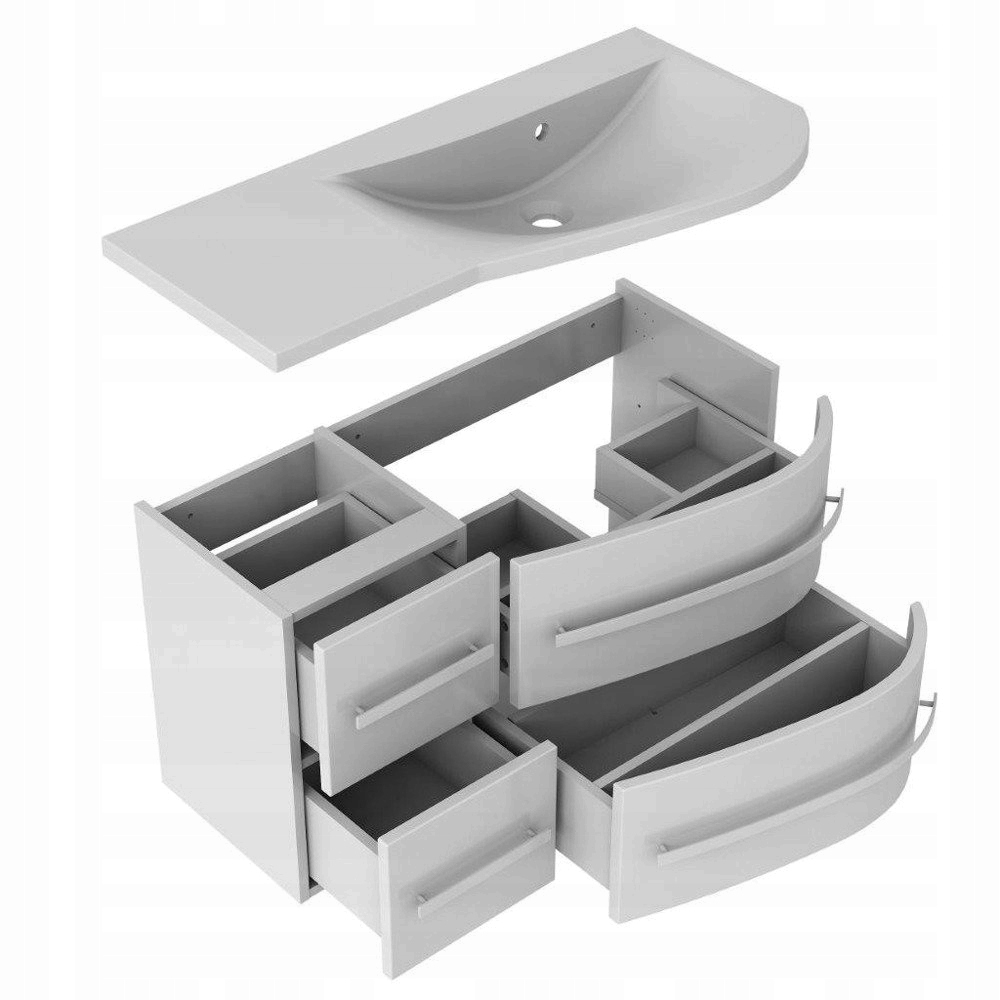 Szafka z umywalką 90 cm OPAL biała prawa EAN (GTIN) 5901676356239