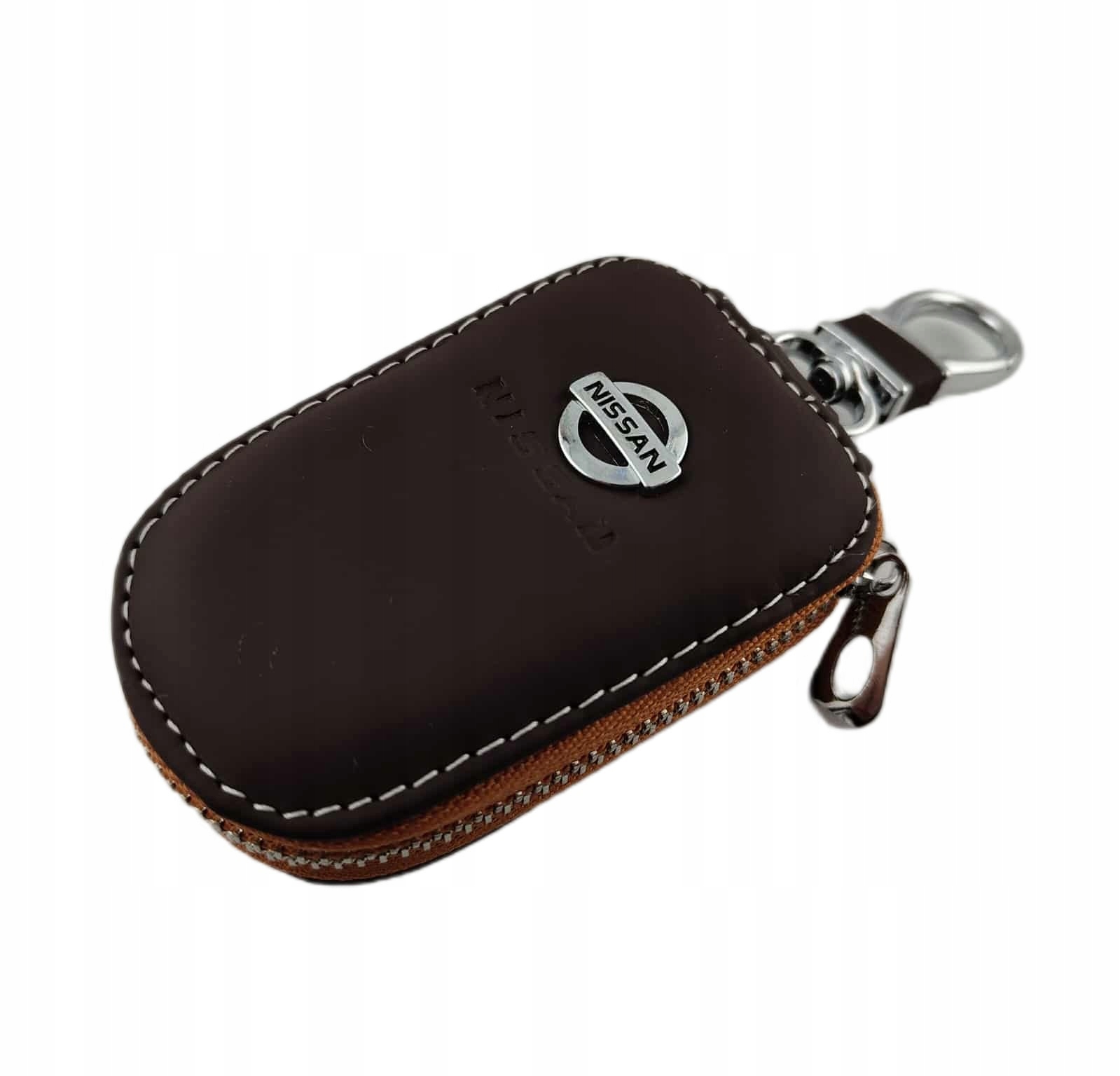 Nissan Etui Pokrowiec Skórzany Na Kluczyk Brązowy Premium