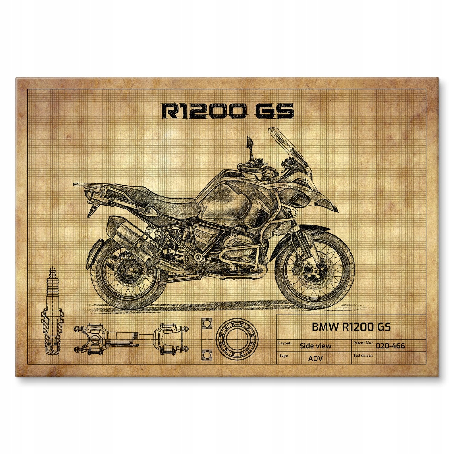 Kovový plakát Bmw R1200 Gs Dárek 30 x 42 cm