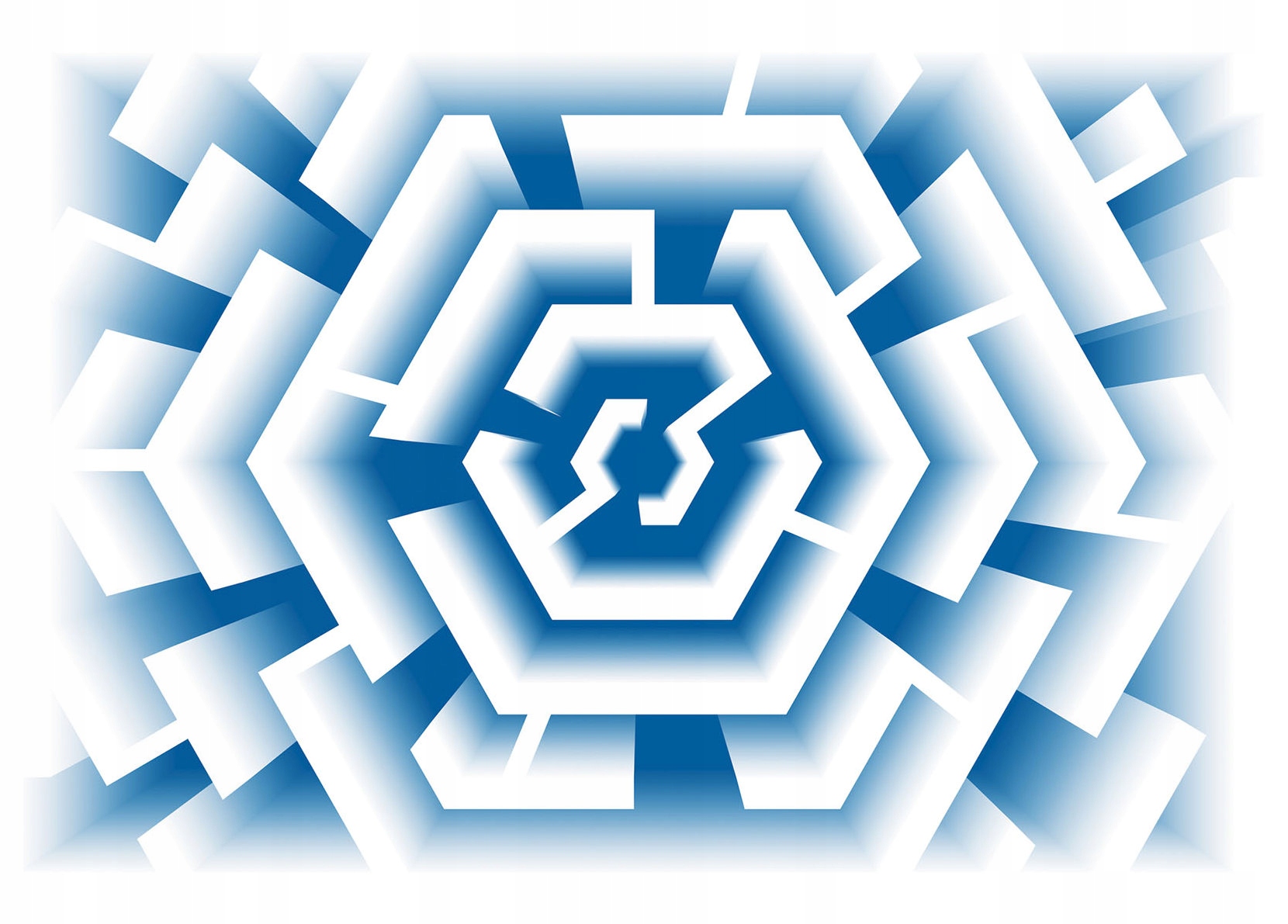 Fototapeta Tunel 3D geometrický labyrint modrobílá 416x254 lepidlo