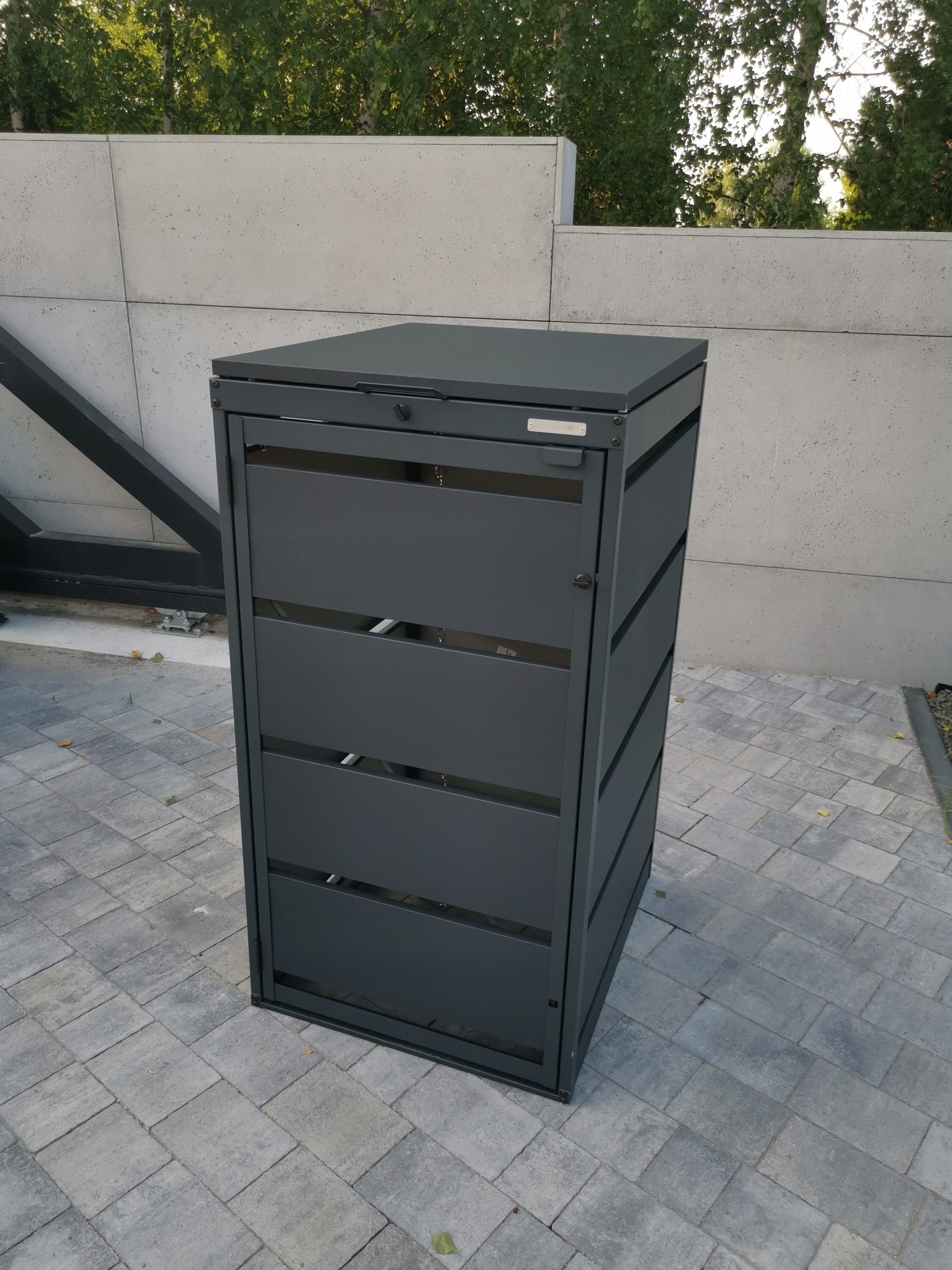 Osłona, obudowa kosza na śmieci metal Premium 120l