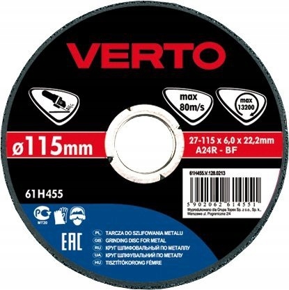 

Tarcza Szlifierska Do Metalu 115 X 6.0 X 22.2 MM