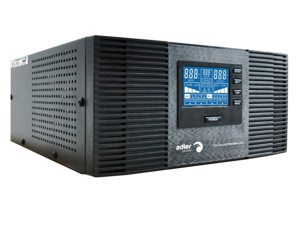 Záložní zdroj Ups Adler CO-Sinus-UPS-1000W 12V-LCD, čístý sinus