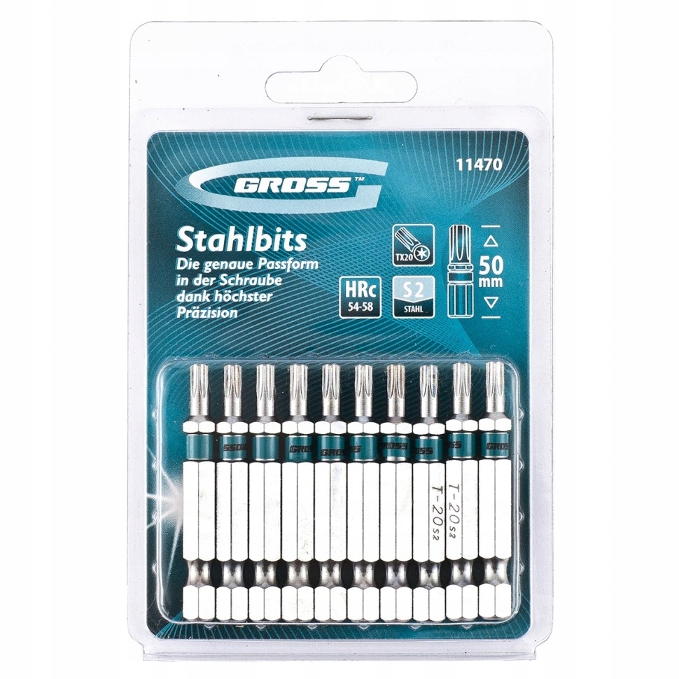 

Zestaw bitów bity Torx 20 x 50 mm 10 sztuk Gross