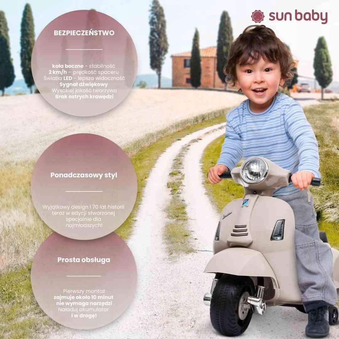 Jeździk akumulatorowy Scooter Vespa biały Kolor Biały