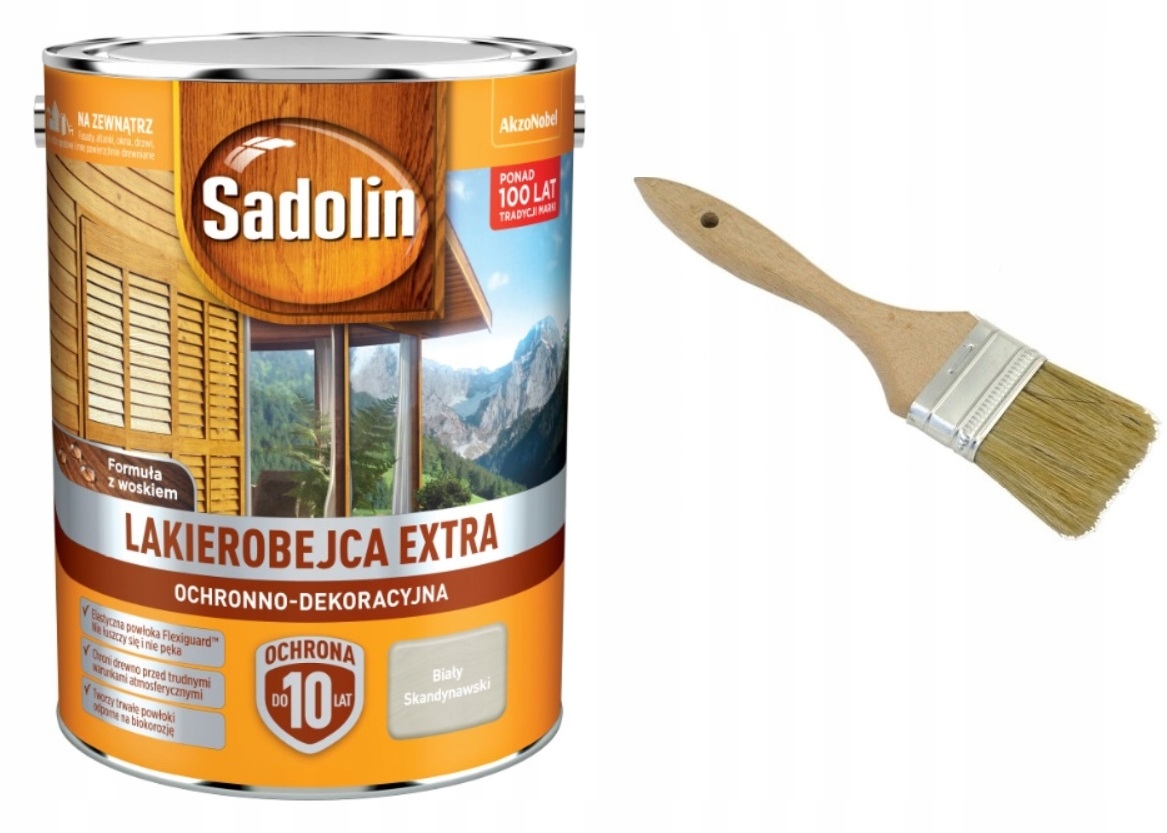 

Sadolin Extra biała skandynawska, 5l Pędzel