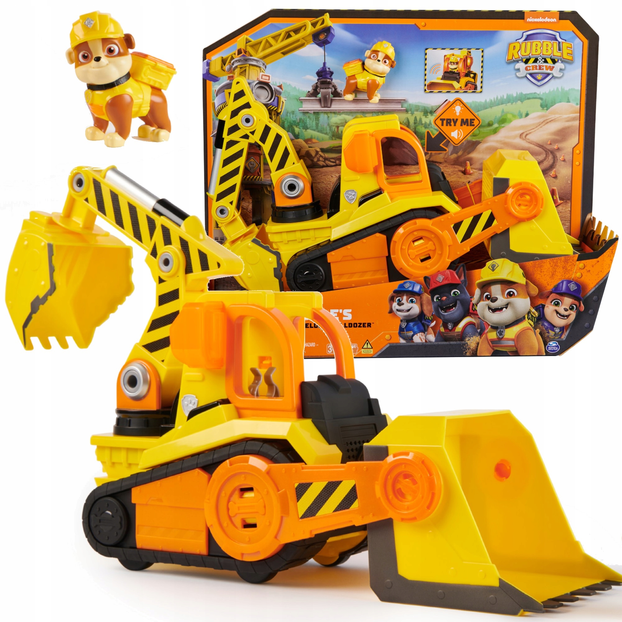 PSI PATROL RUBBLE POJAZD BULDOŻER KOPARKA RUBBLE&CREW 38 CM+ŚWIATŁO DŹWIĘK