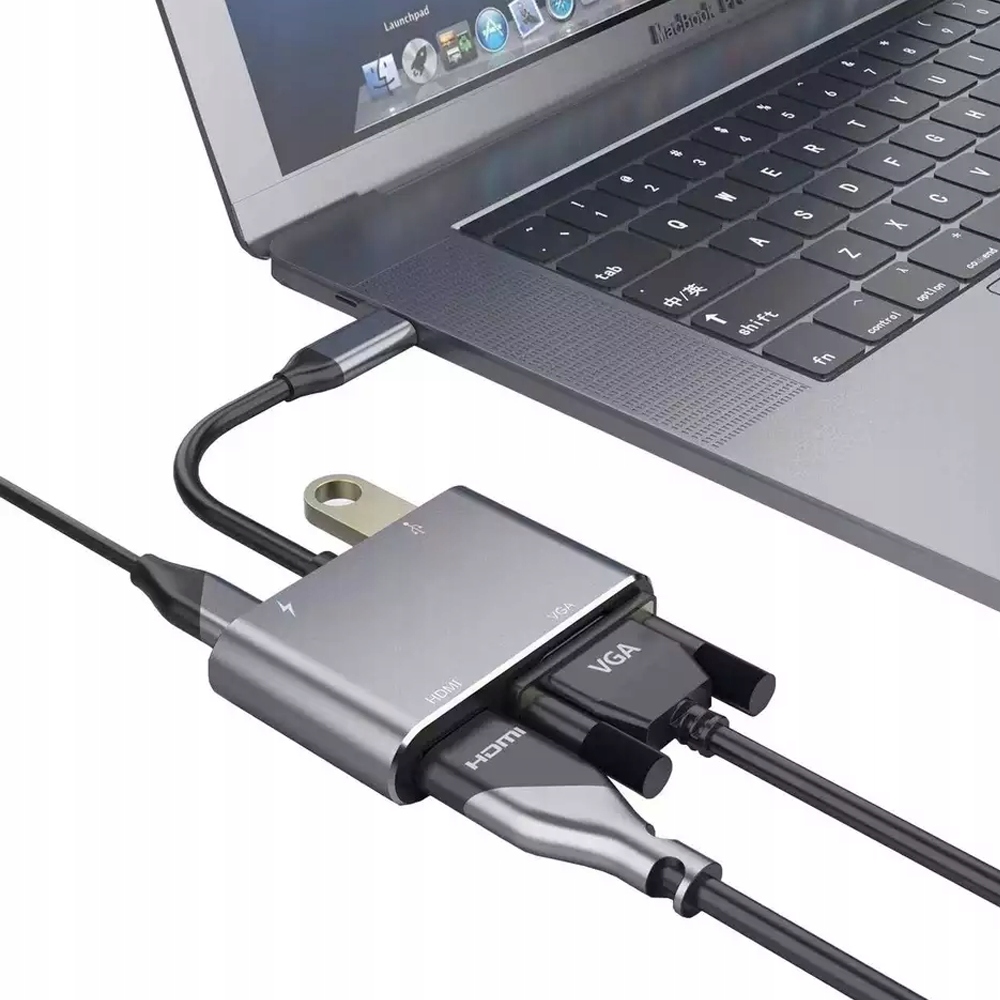 

Adapter 4w1 Hdmi 4K Vga Hub Usb-c Usb 3.0 Pd