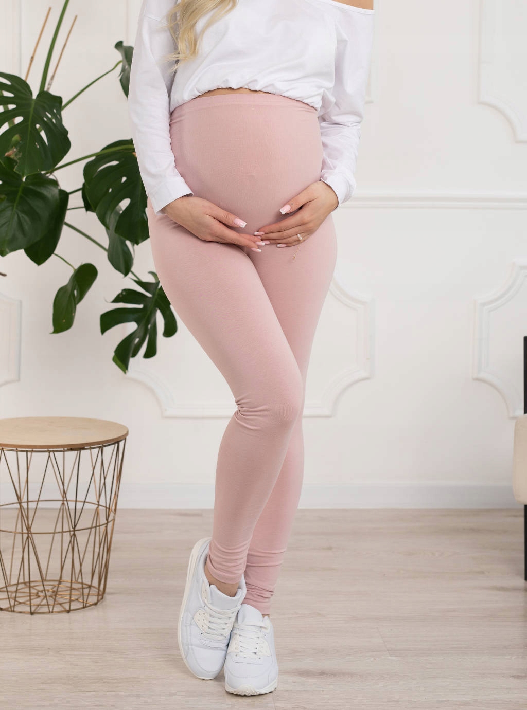 LEGGINSY CIĄŻOWE PLUS SIZE Z PANELEM LEGINSY L Rodzaj klasyczne