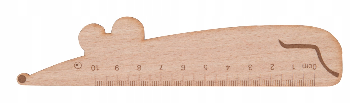 

Cienka lekka drewniana linijka piesek myszka 10cm