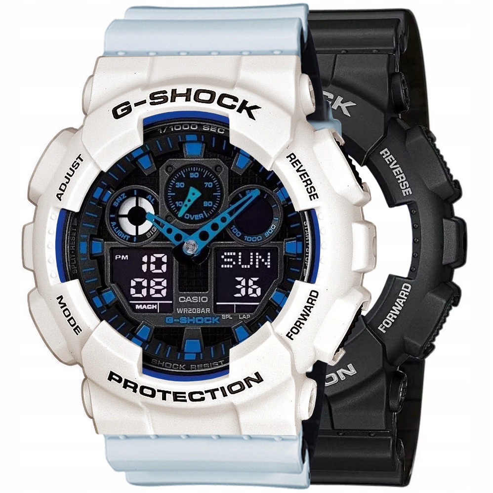 Set G-shock GA-100-1A2ER Bílý Bílá, Černá