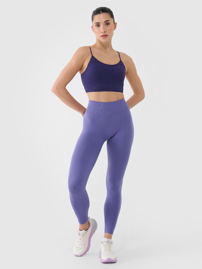 Dámské bezešvé tréninkové legíny 4F tmavě modré, vel. M L