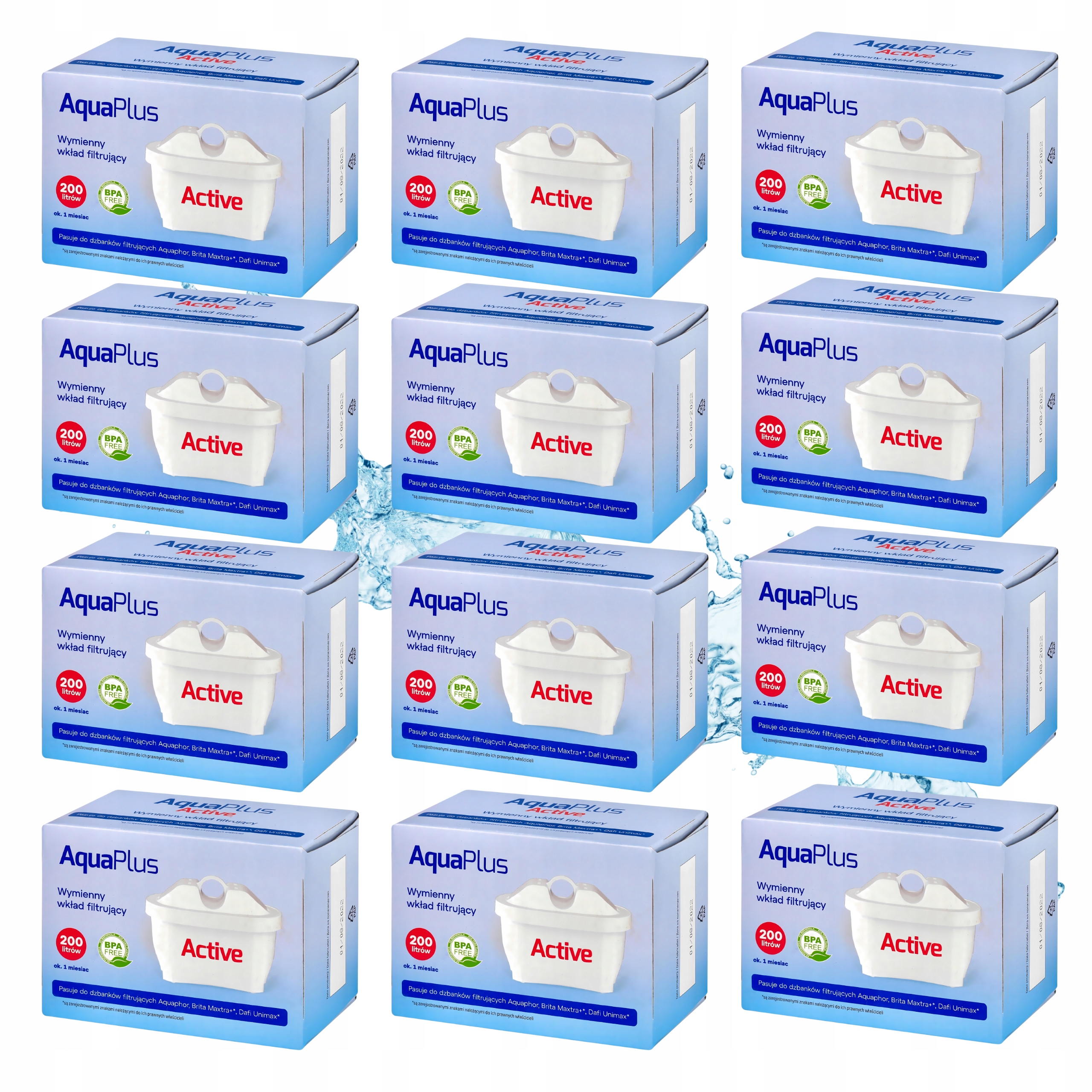 Filtrační vložka do vodního filtru AquaPlus Active pro džbánový filtr x 12