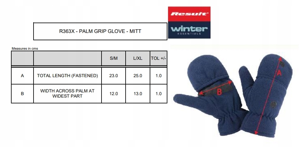 CIEPŁE RĘKAWICZKI Z OSŁONĄ NA PALCE RZEP ZIMA L/XL EAN (GTIN) 5055192350230