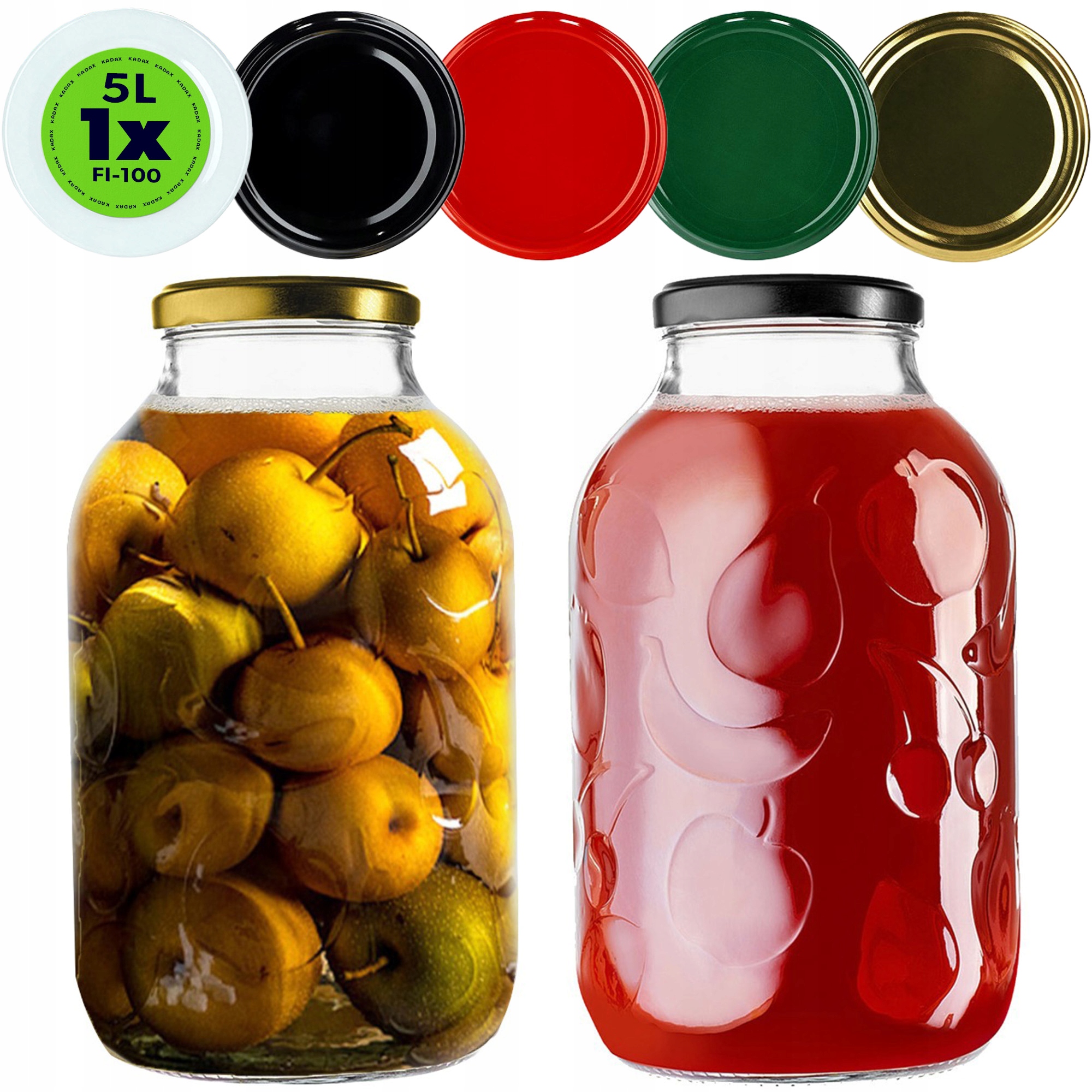SŁOIK 5 L SŁOIKI NA PRZETWORY OGÓRKI SŁÓJ SZKLANY WIECZKO ZAKRĘTKA FI 100