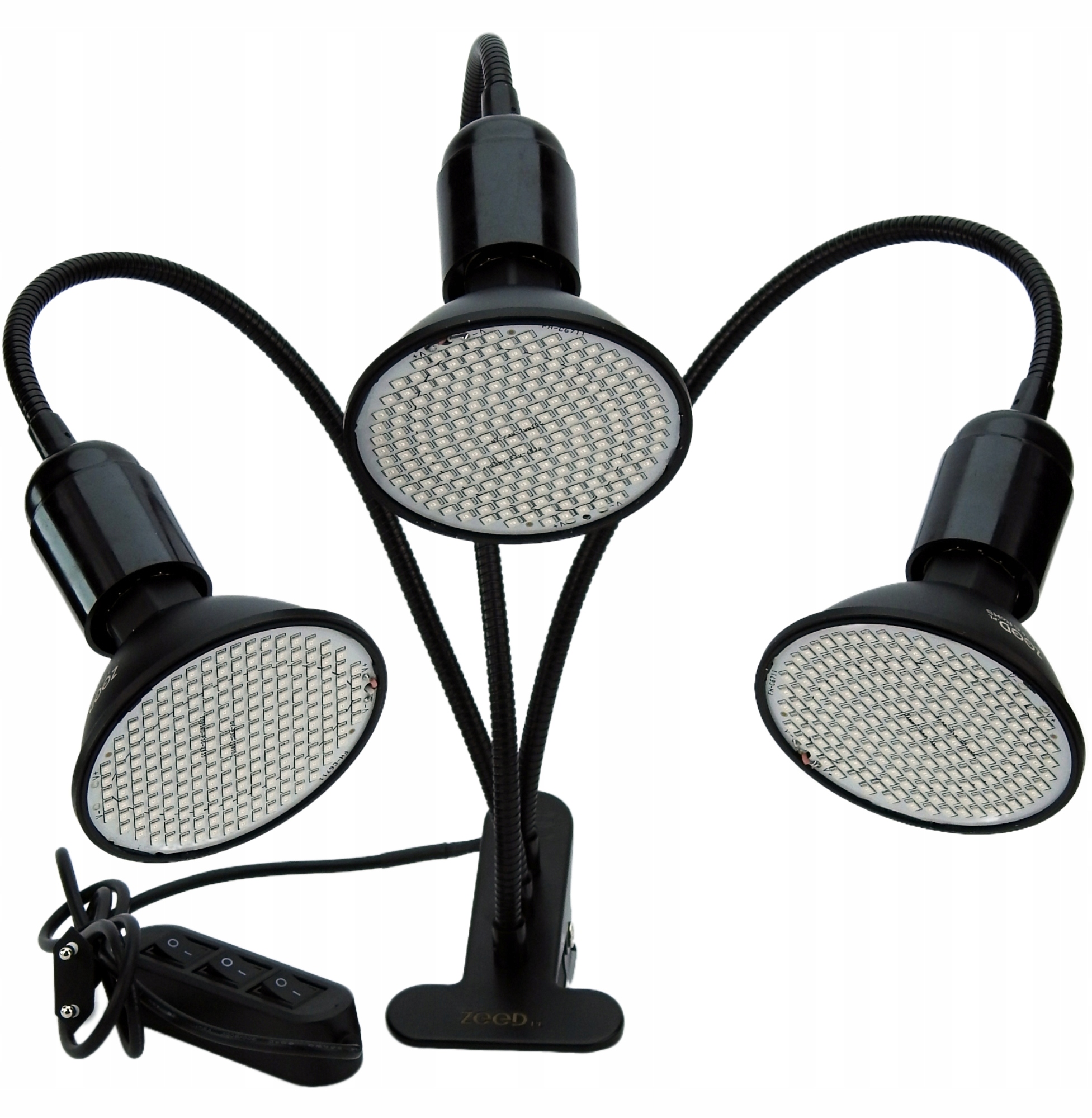 Sada Zeed Žárovka 3X 20W Led Grow Barva Černá Stativ