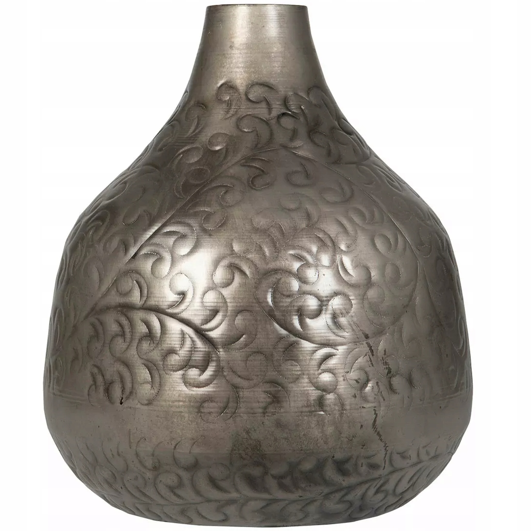 Váza Na Květiny Stříbrná Loft Velká 35 cm kovová kytice váza do obývacího pokoje domu