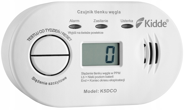 

K5DCO Czujnik czadu z wyświetlaczem LCD Kidde