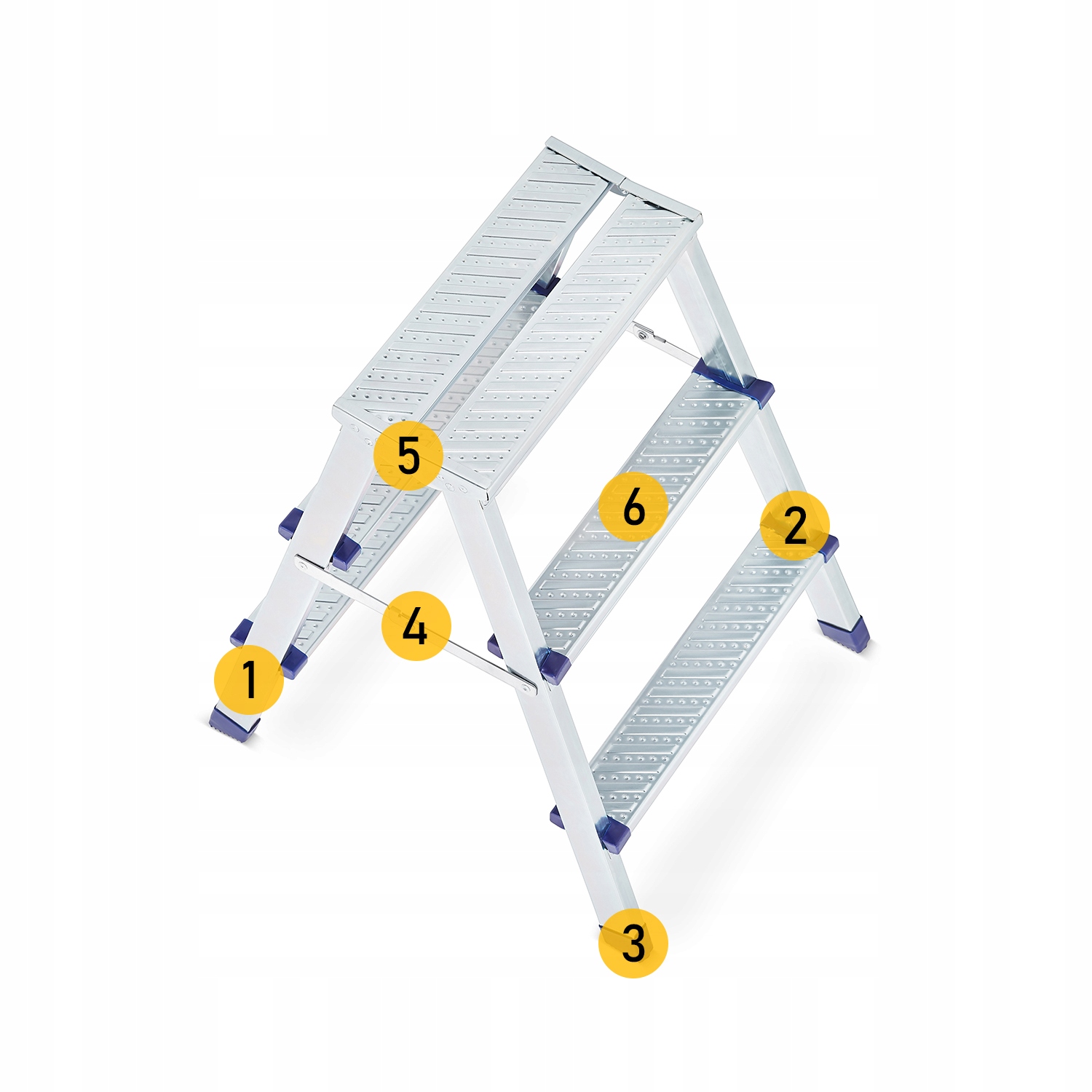 Drabina drabinka domowa dwustronna składana HIGHER schodki 2x5 Materiał stal