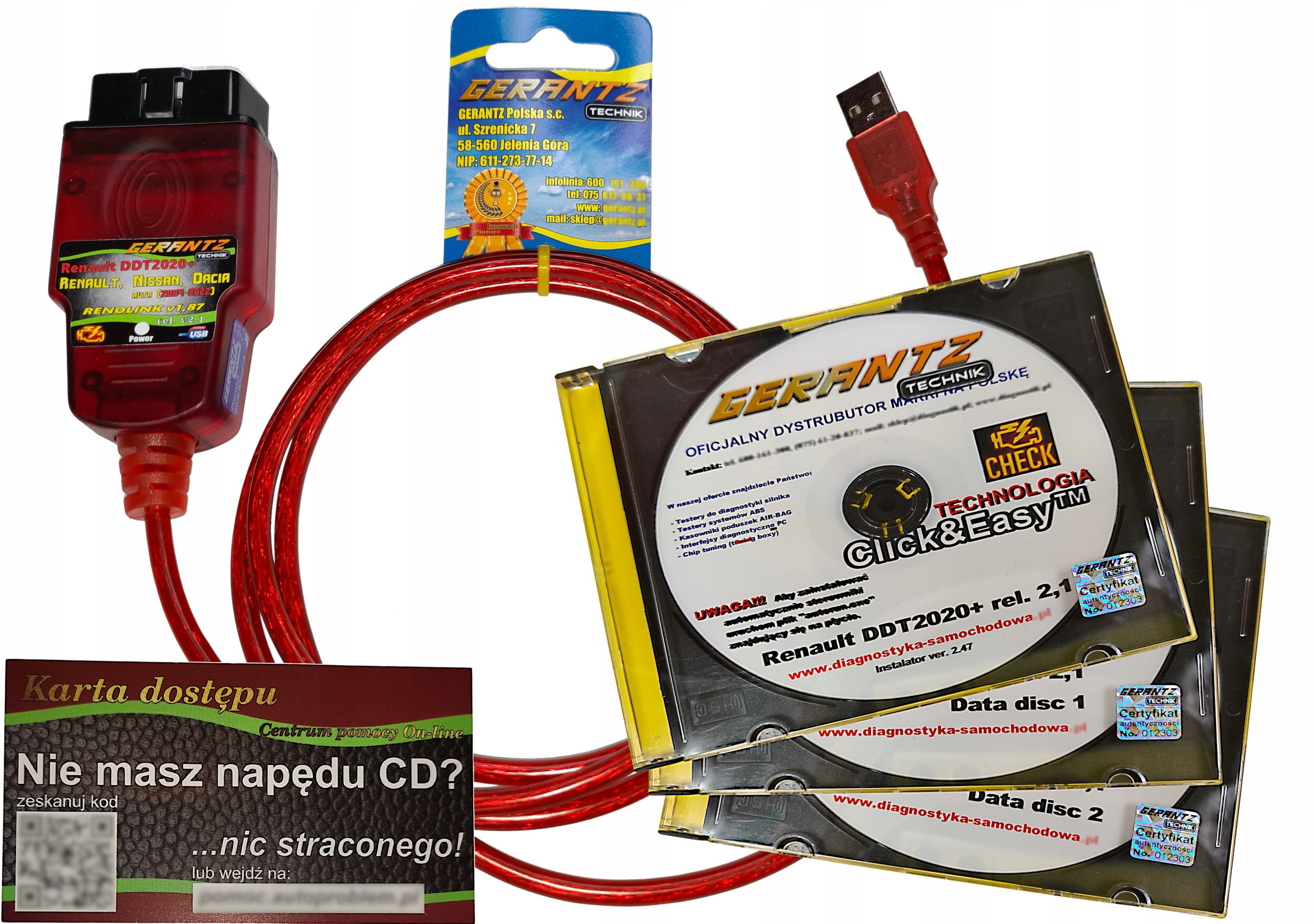 Interfejs diagnostyczny Renault Renolink DD4ALL +KODOWANIE FULL SKANOWANIE