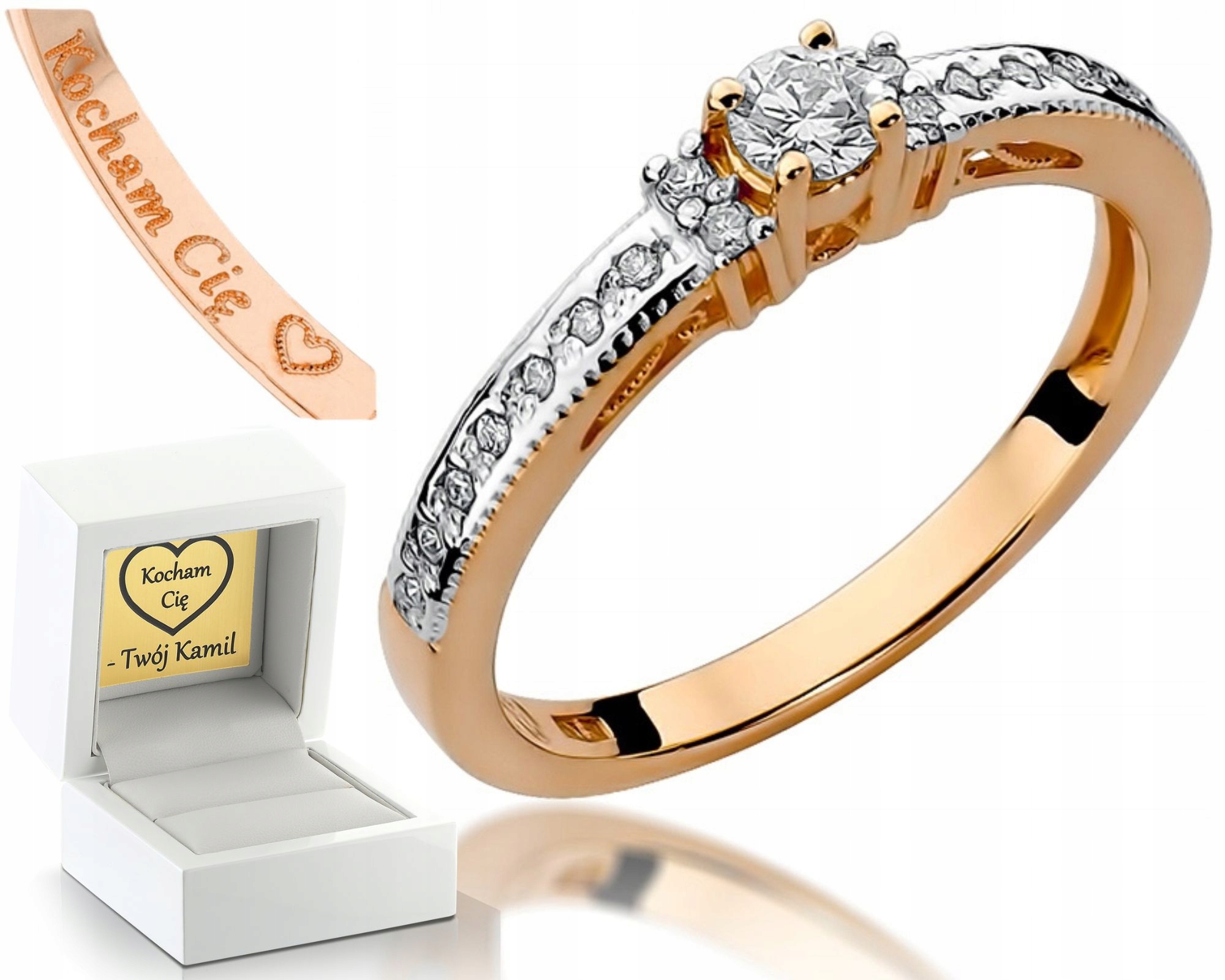 Prstýnek Z Růžového Zlata S Brilianty 0,24 Ct 585