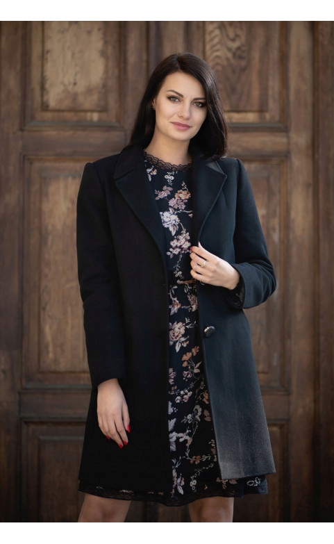 PROSTY ELEGANCKI PŁASZCZ Z WEŁNĄ CZARNY r.44 Marka Choice