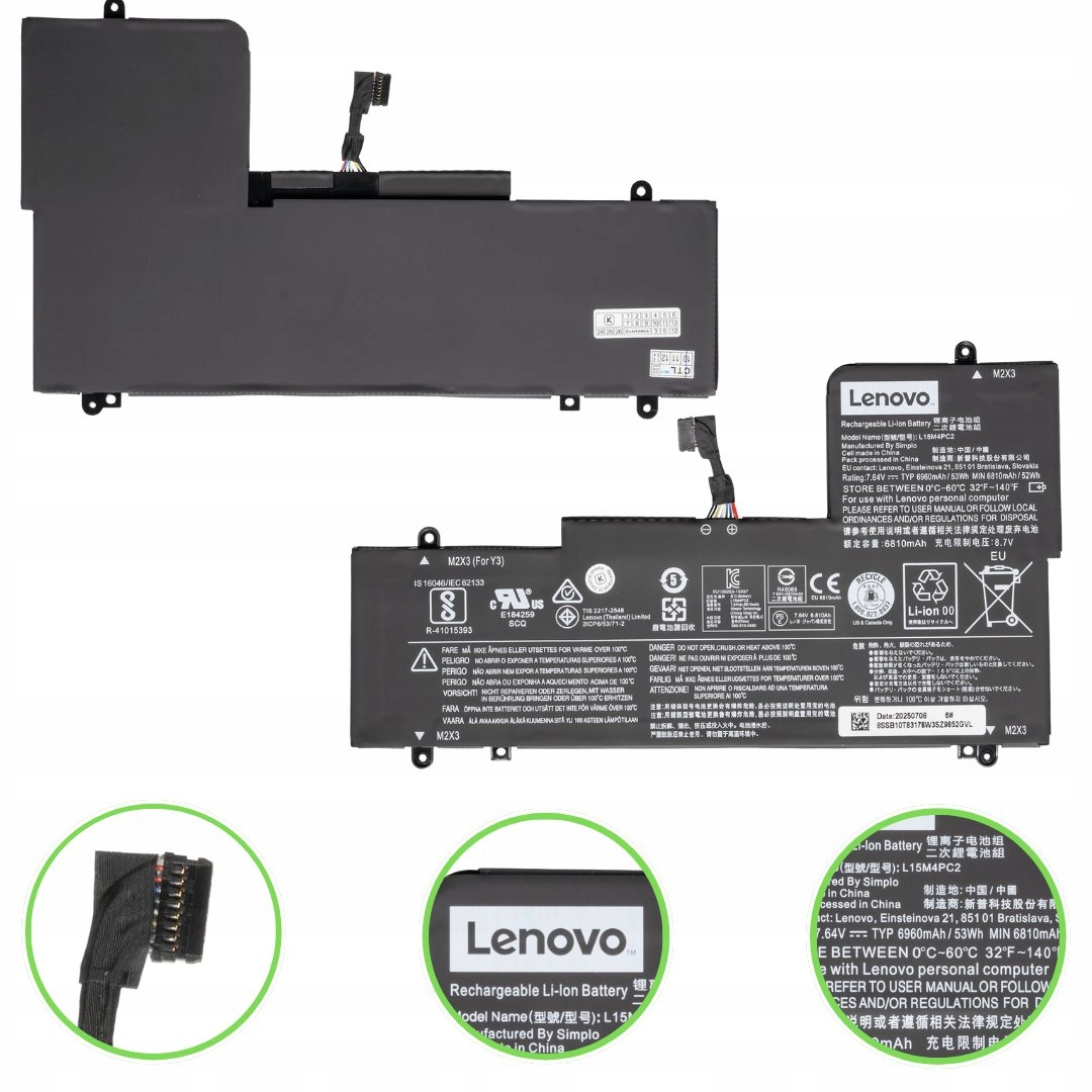 Originál Batéria Lenovo L15M4PC2 5B10K90778 IdeaPad Yoga 710