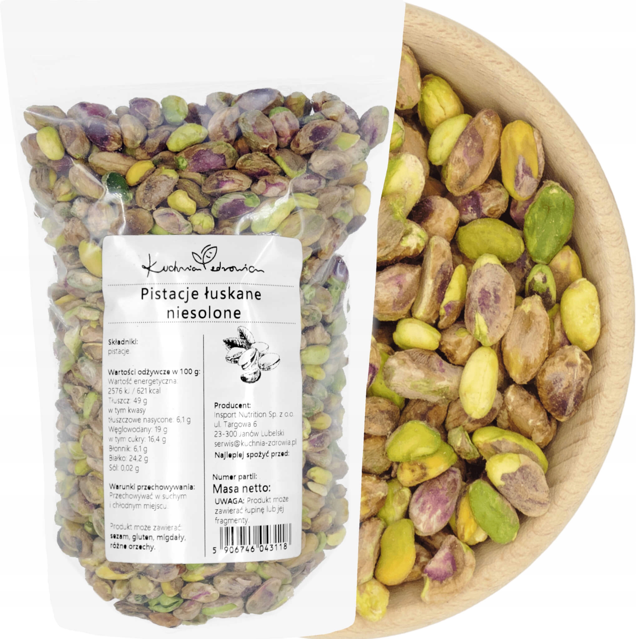 Pistacje Niesolone Łuskane 500g Bez Soli Bez Łupiny Kuchnia Zdrowia