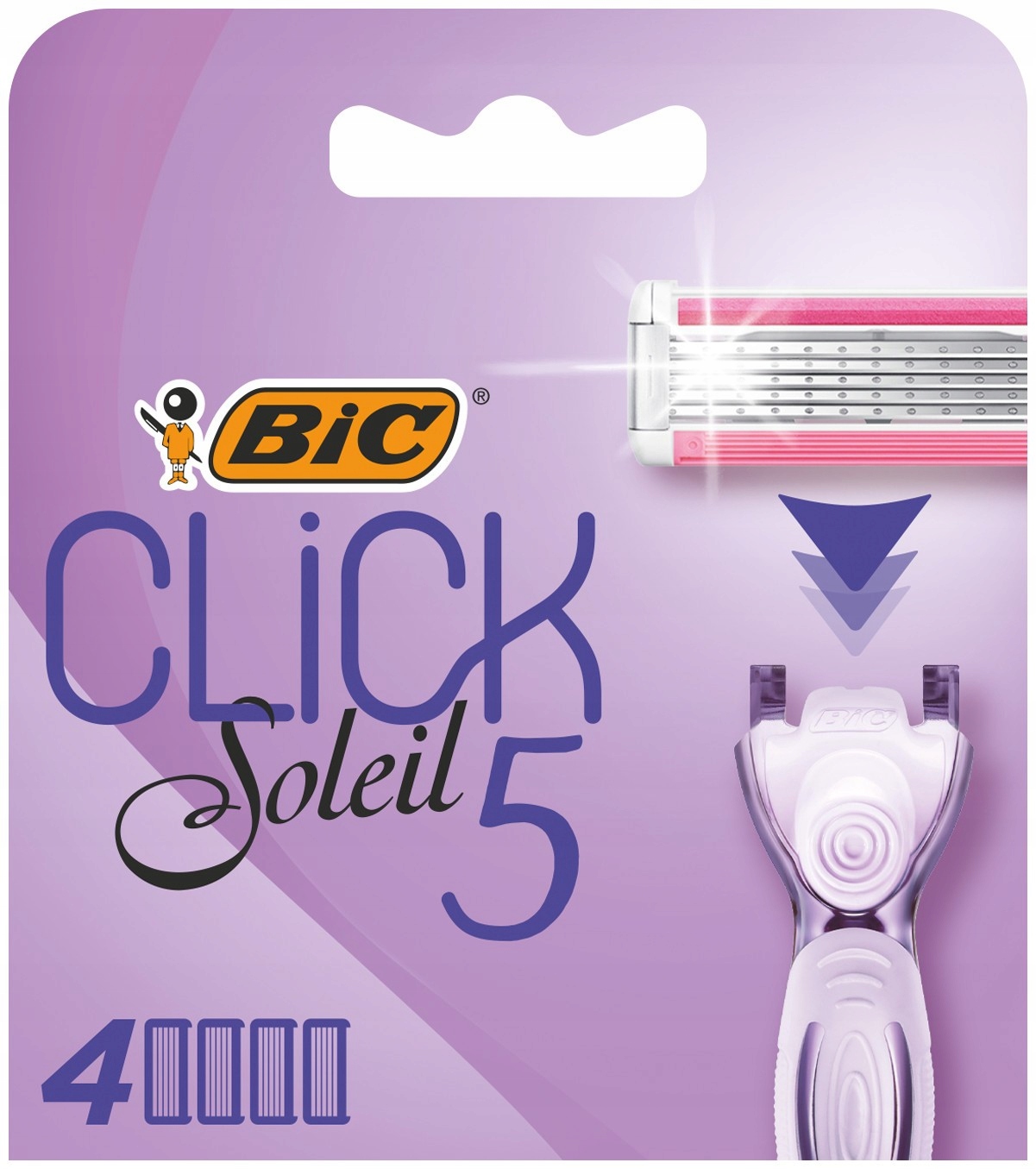 BIC Wkłady do Maszynki Click Soleil 5, Potrójne Ostrza, Gładkie Golenie