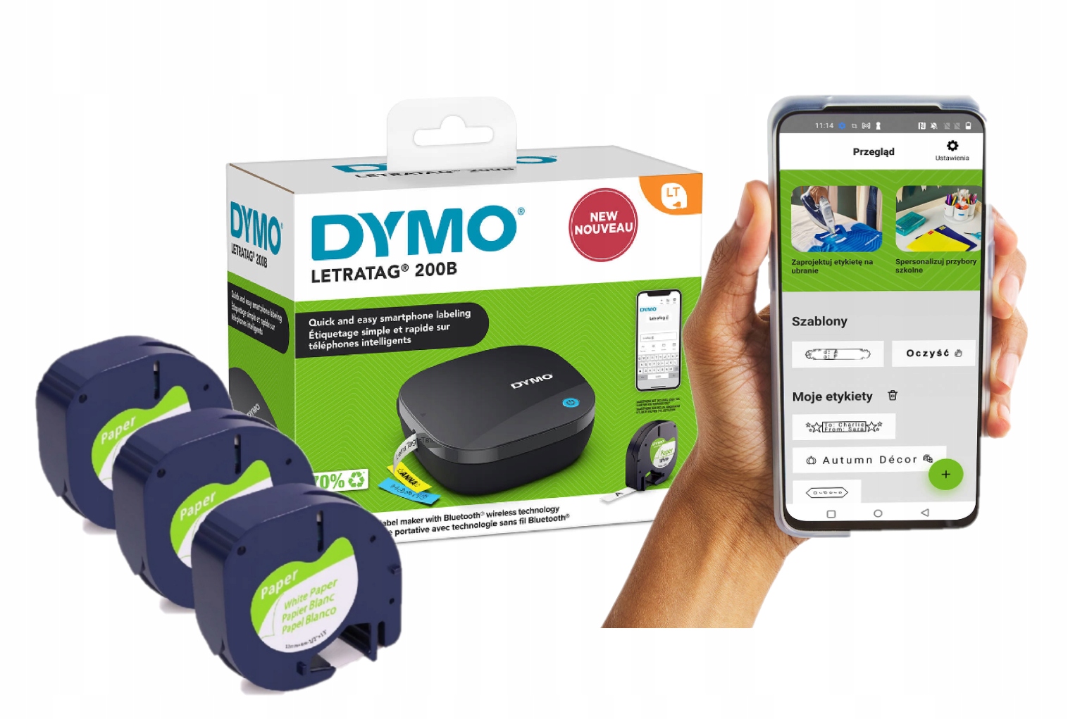 Tiskárna Dymo LetraTag LT200B 3 Pásky 59421 /bílé papírové 12 mm/ Sada