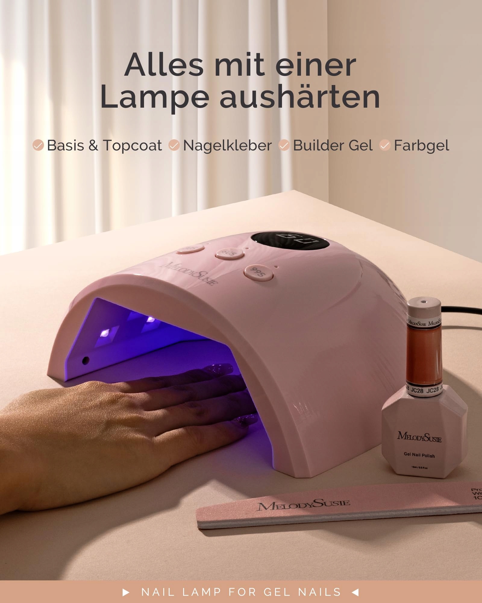 MELODYSUSIE Lampa UV LED Do Paznokci Z Wyświetlaczem LCD I Czujnikiem — miniatura 2