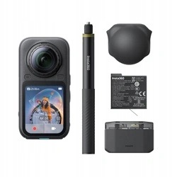 Insta360 X6 Essentials Bundle kamera 360 8K 50fps 2x baterie tyč 114 cm