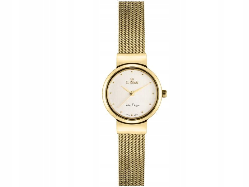 Dámské hodinky s quartzovým strojkem, pozlacený mesh náramek