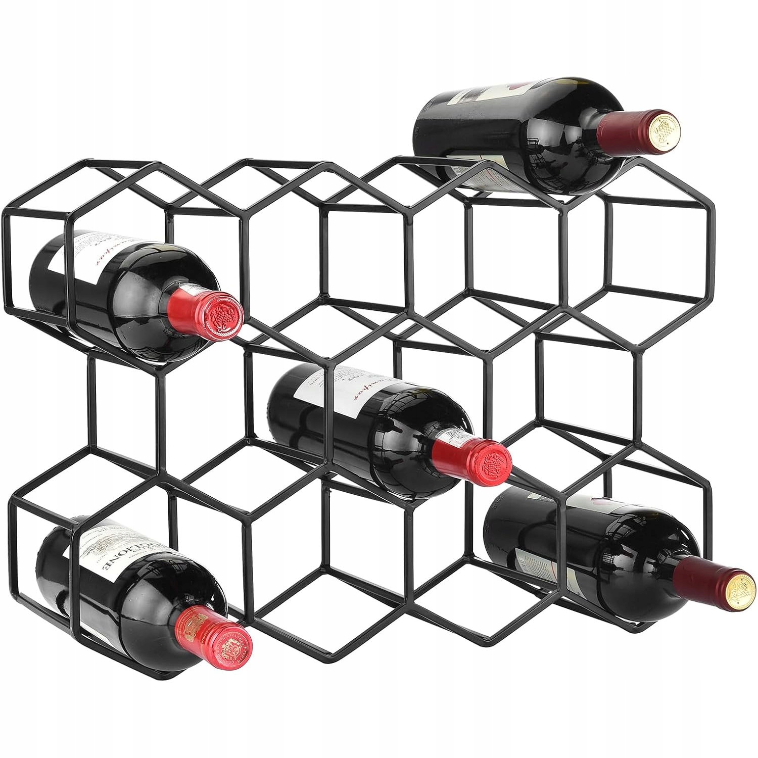 Bedee Stojan Na Víno Na 14 Lahví, 3-ÚROVŇOVÝ, Kovový, Černý