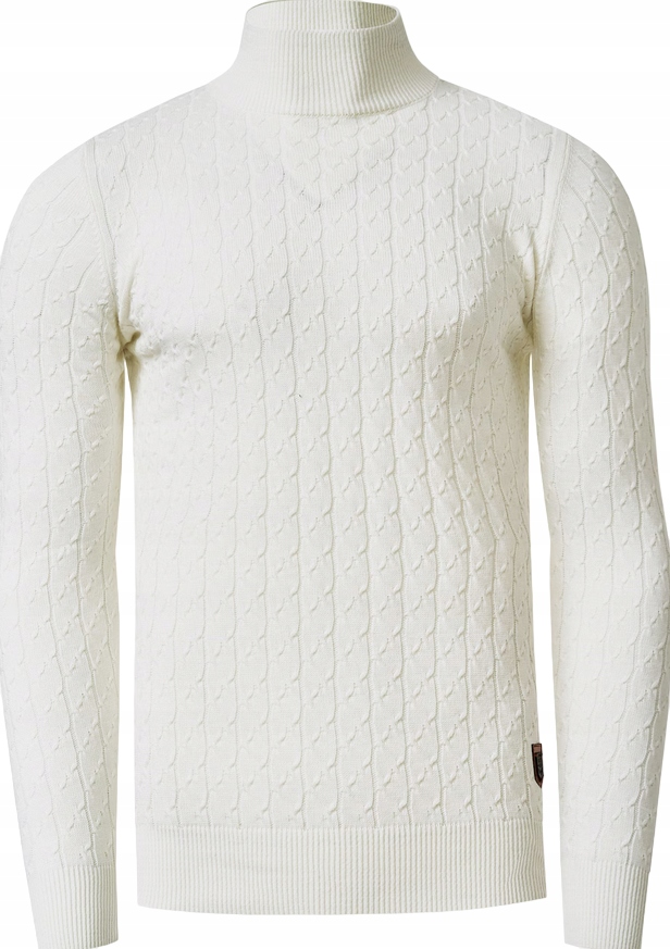 Pologolf Rolák Pánský tenký elegantní vánoční svetr krémový L