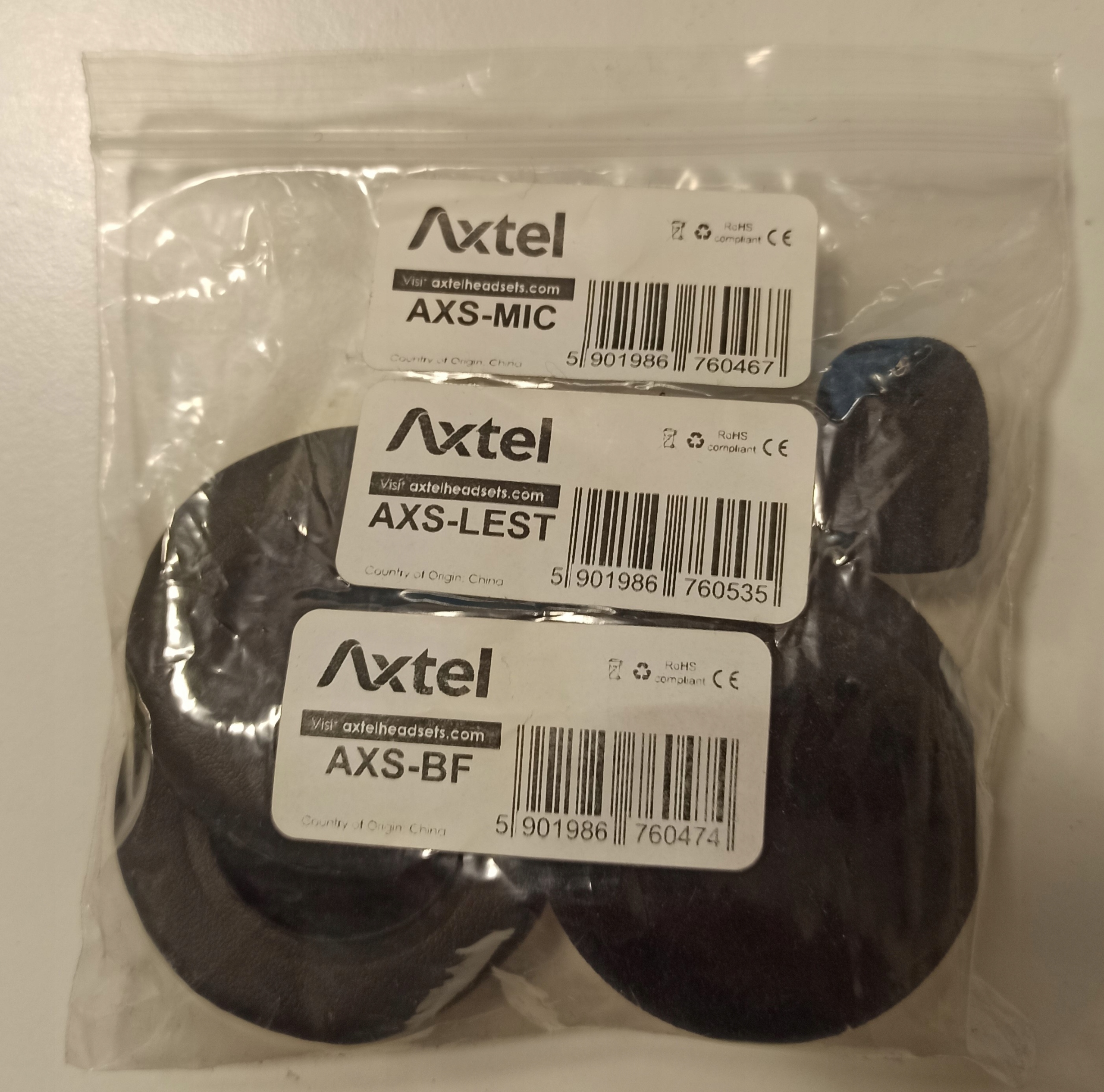 Zestaw AXS-MIC. AXS-LEST, AXS-BF gąbki do słuch.