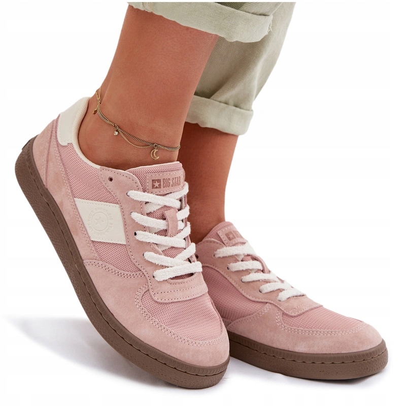 Dámské Nízké Šněrovací Pohodlné Tenisky Módní Big Star Růžové 36