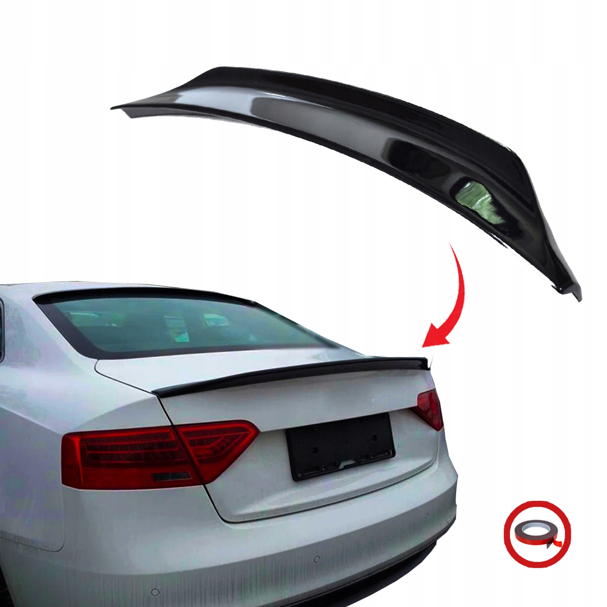 Lotka Spoiler Audi A5 8T Coupe Caractere Style Czarny Połysk