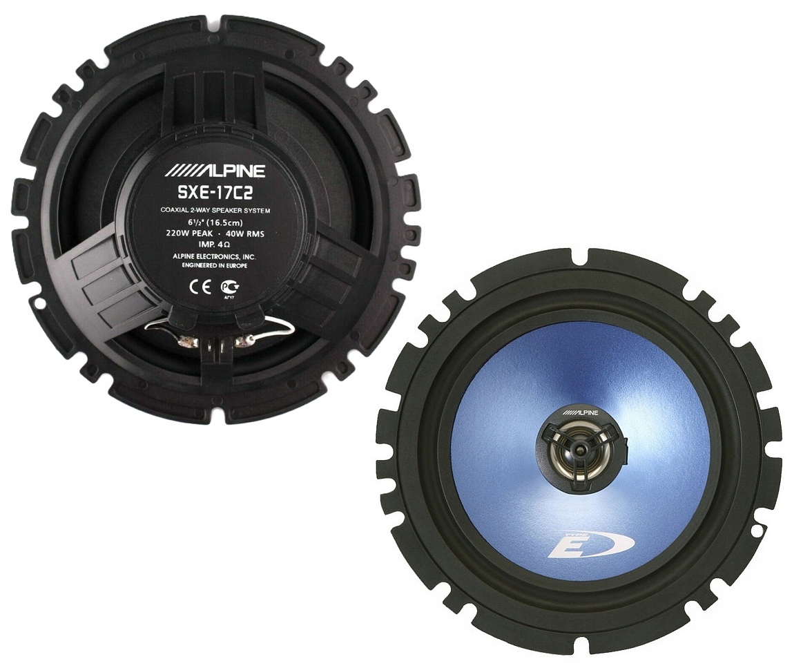 Głośniki Alpine SXE-17C2 Współosiowe Koncentryczne 165 mm Moc 220W