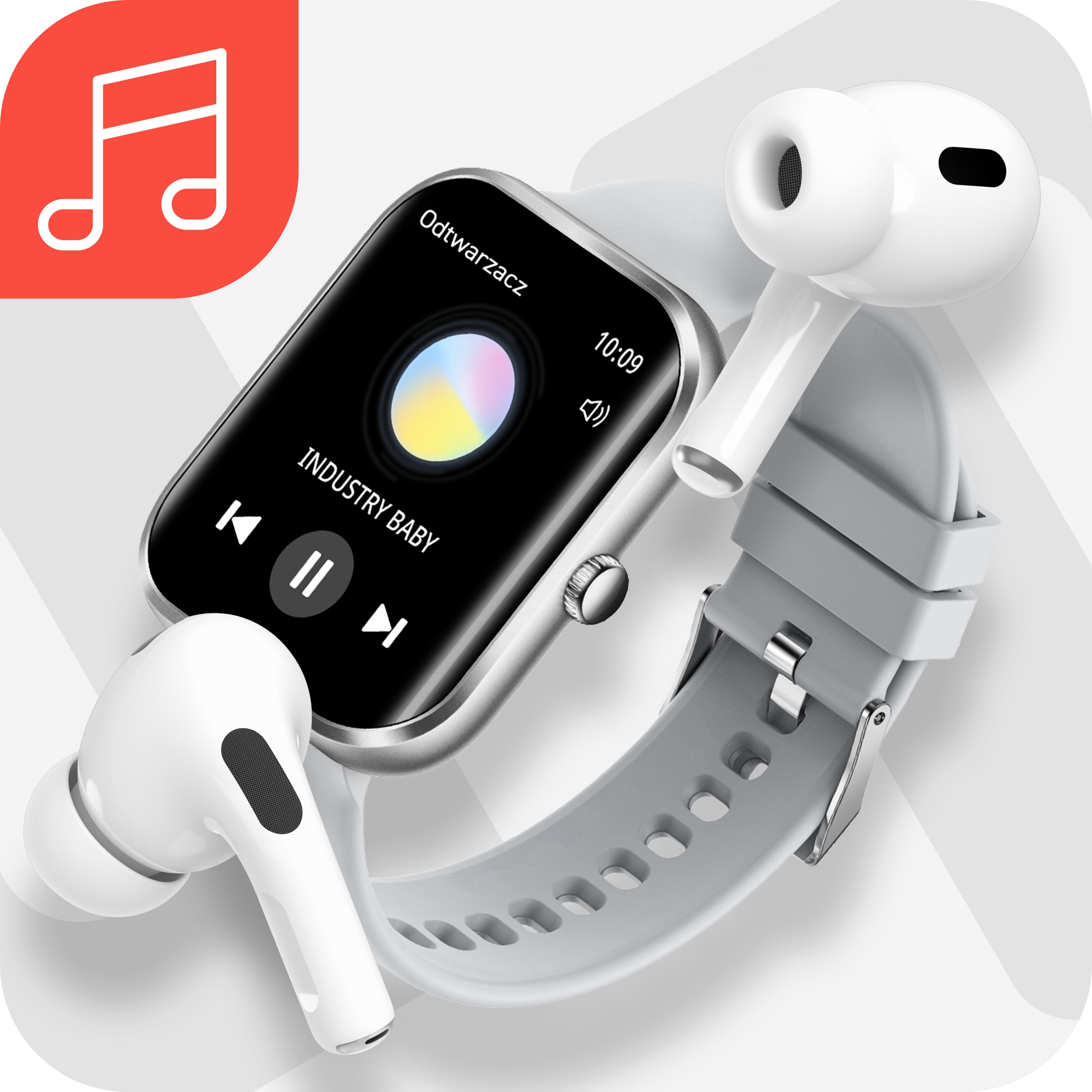 SMARTWATCH ZEGAREK POLSKIE MENU ROZMOWY SPORT SMART WATCH MĘSKI ORAZ DAMSKI Kolor srebrny