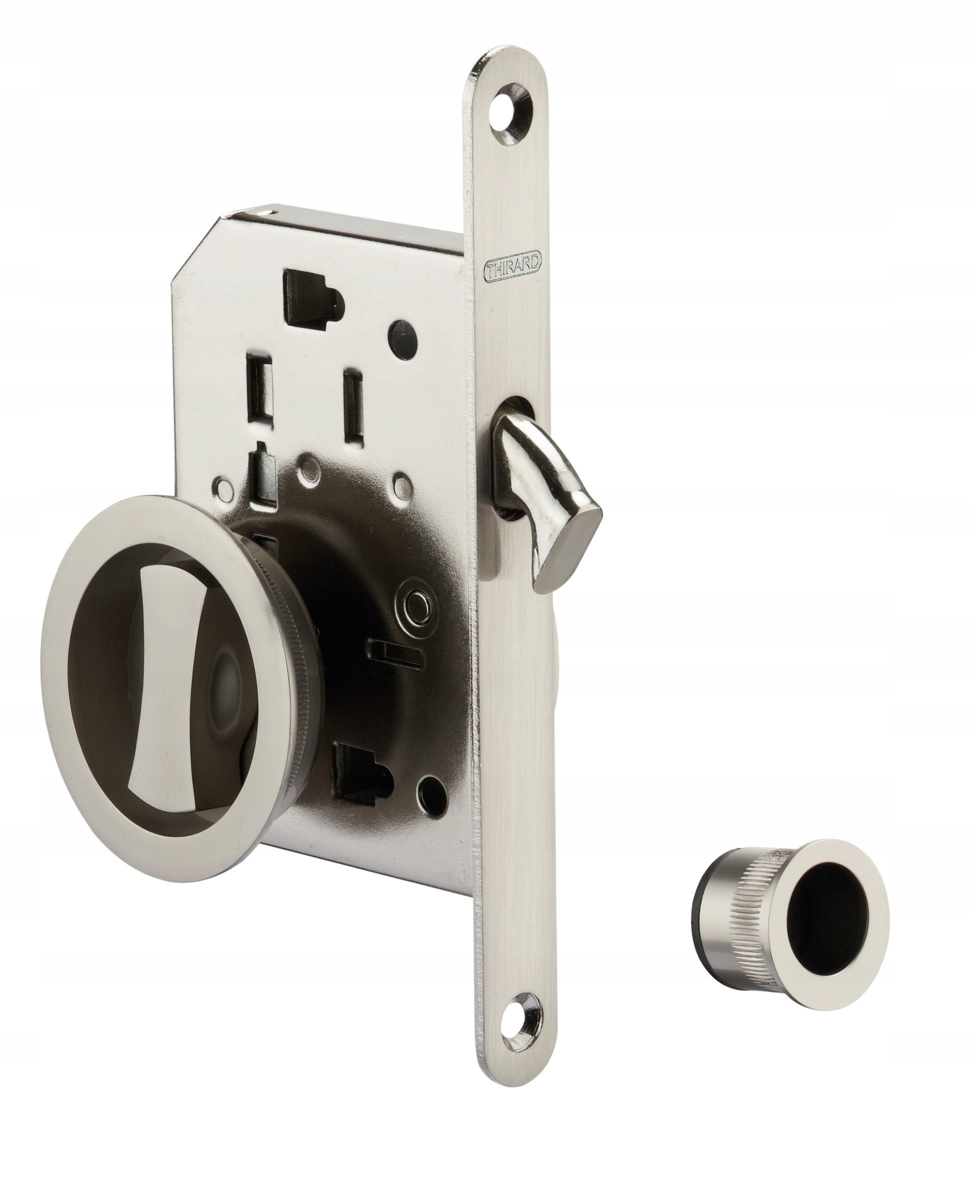 Zamek Wpuszczany Do Drzwi Przesuwnych 50 MM Z Gałką Do Zamykania Niklowany