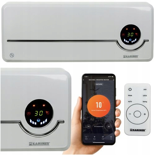 Ceramiczny wentylator ścienny Kaminer Airo 2000W WiFi