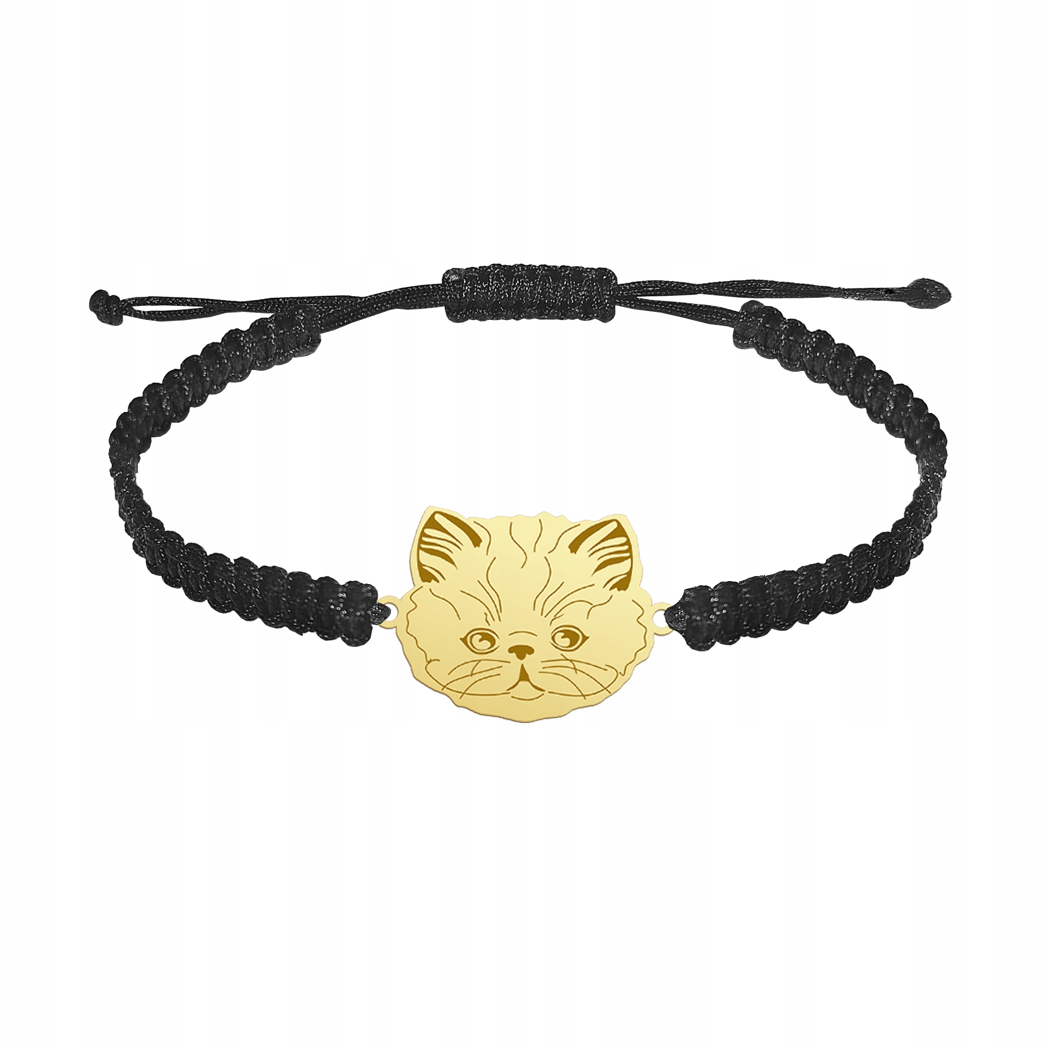 Zlatý náramek s Perskou kočkou 925 Šperky Žena Makramé Gravírování