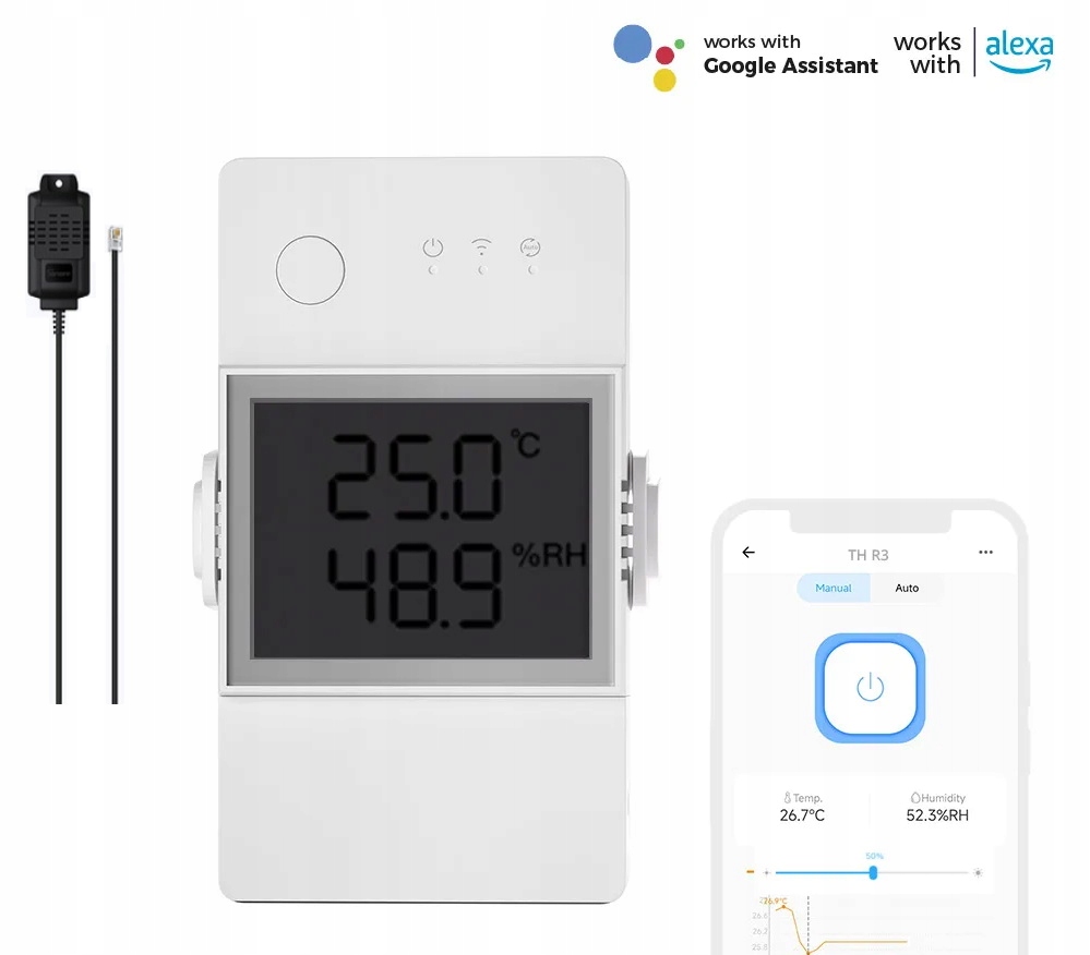 

Sonoff Th Elite pomiar temperatury wilgotność TH16