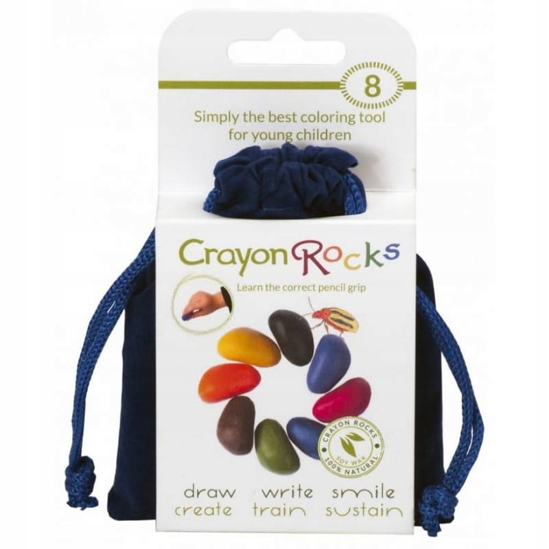 Kredki Crayon Rocks w aksamitnym woreczku - 8 kolo