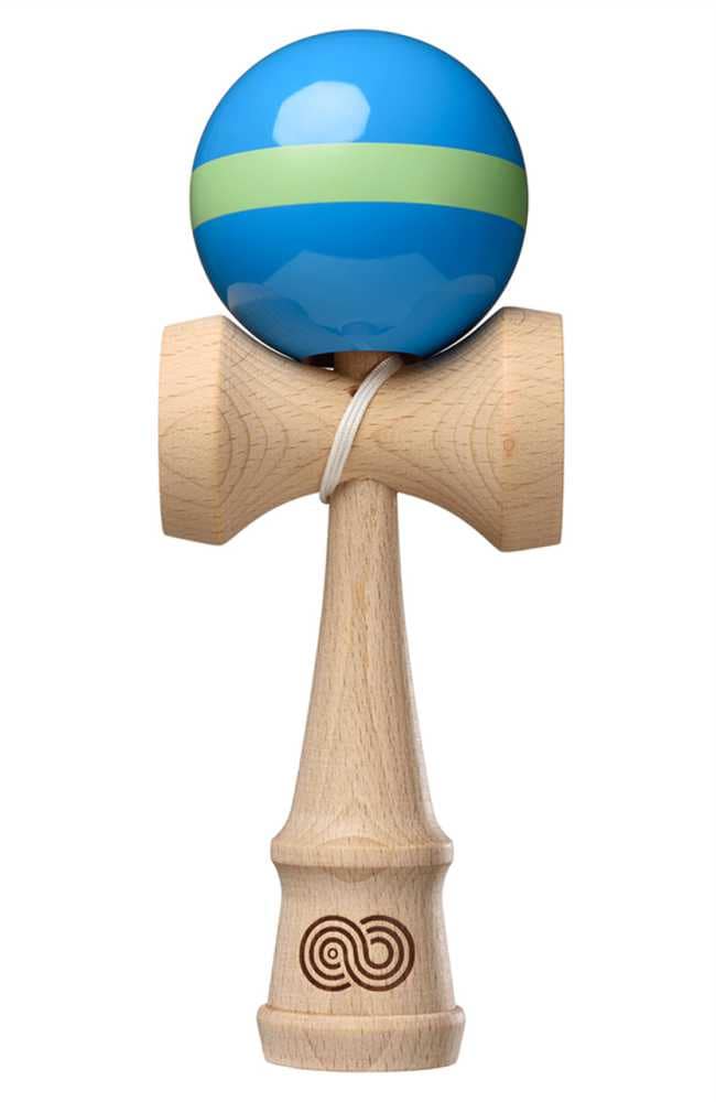 Kaizen 1.0 Kendama Single Stripe | Aqua & Lime Green