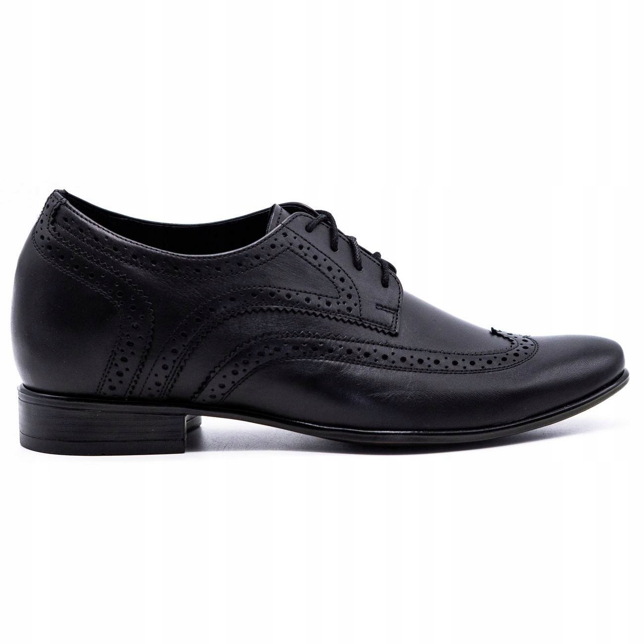 

Buty Brogsy Podwyższające Skóra Czarne P617 42