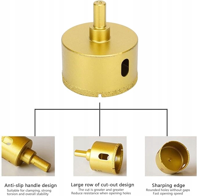 OTWORNICA DIAMENTOWA koronka DO GRESU PŁYTEK Betonu 60mm wytrzymała Seria OTWORNICE DIAMENTOWE